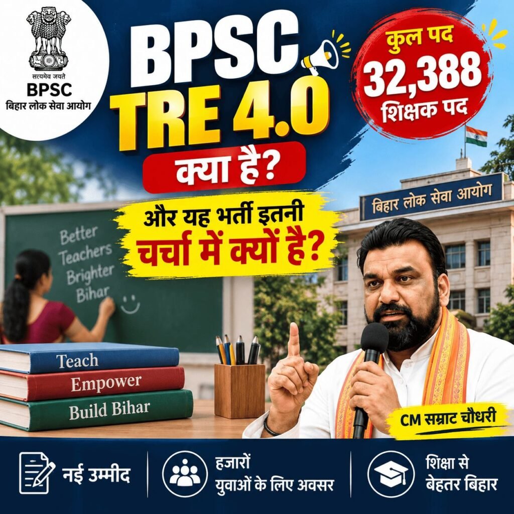 BPSC TRE 4.0 भर्ती 2026: 32,388 शिक्षक पदों पर बंपर वैकेंसी, आवेदन 25 सितंबर से शुरू